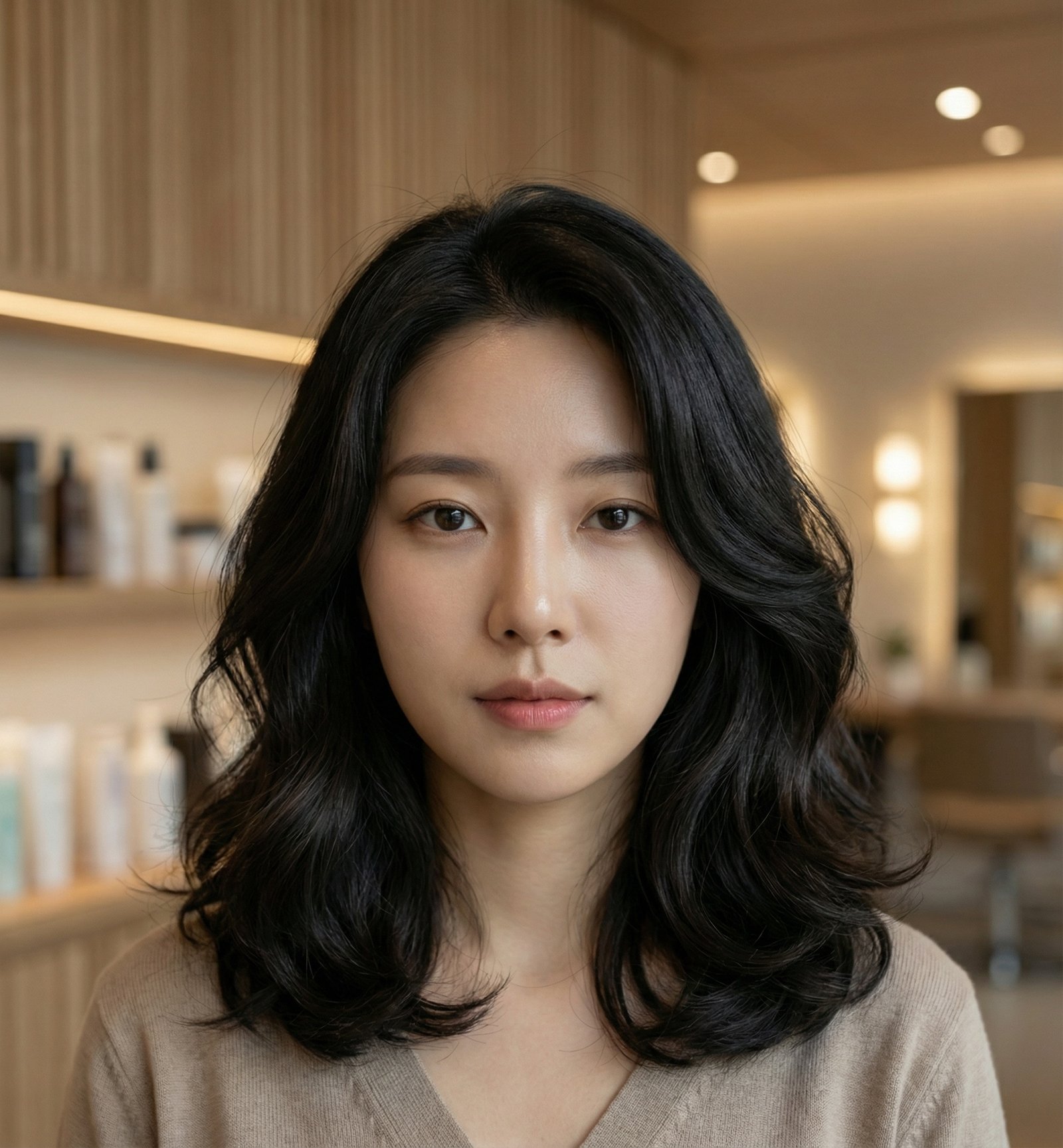 Medium Length styling result