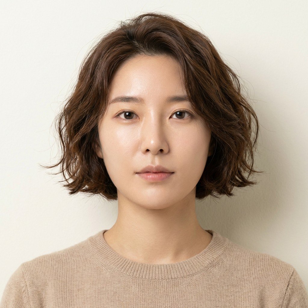 The Korean Bob Cut Is Back — Here's Why It's Everywhere front view