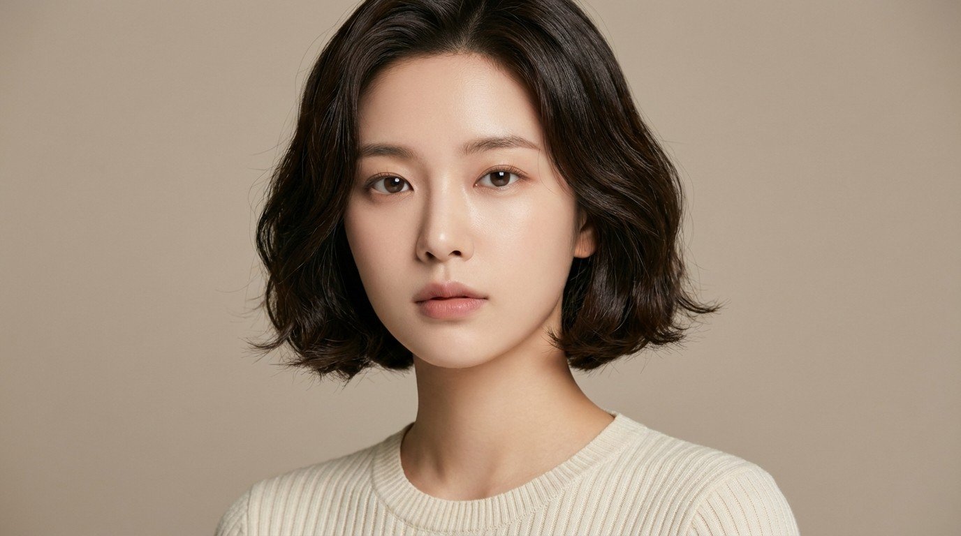 Korean Bob Haircut: How to Find the Right Bob for Your Face front view