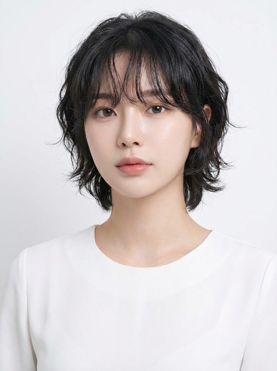 Korean Shadow Perm: The Natural-Looking Wave Everyone Wants front view