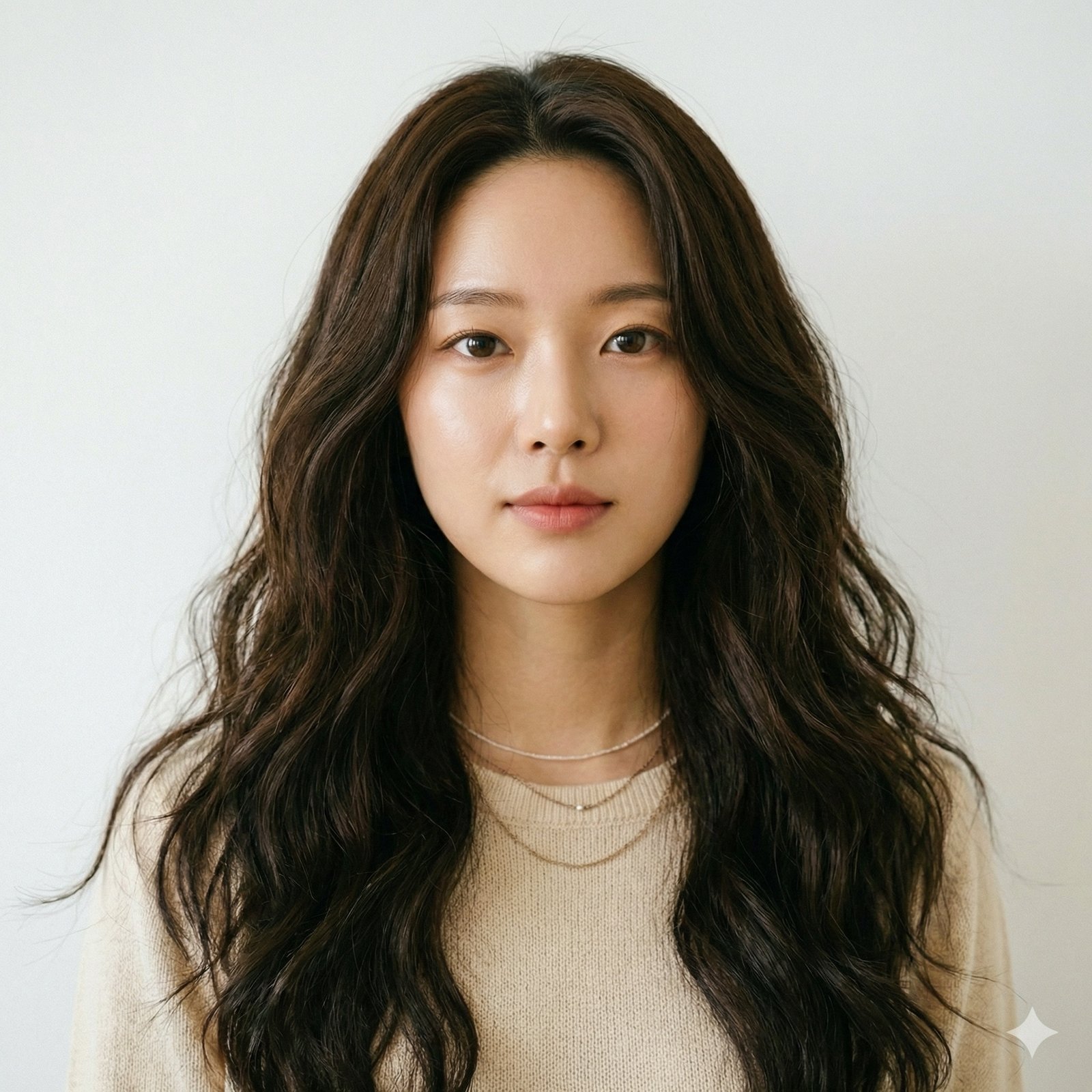 Natural Perm close up portrait