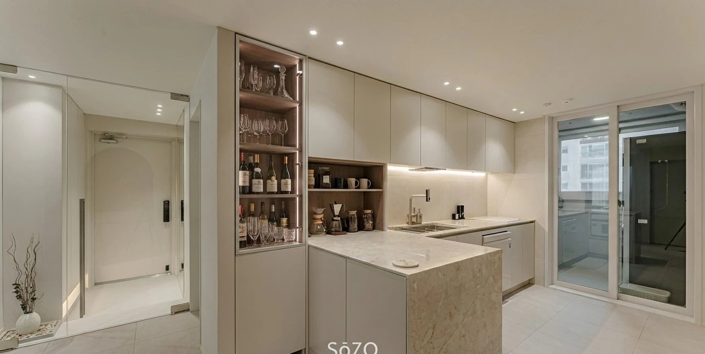 Korean apartment kitchen home cafe renovation