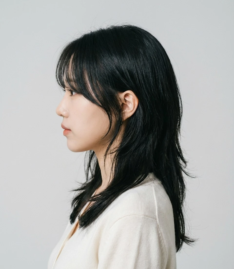 Korean Comma Hair side view