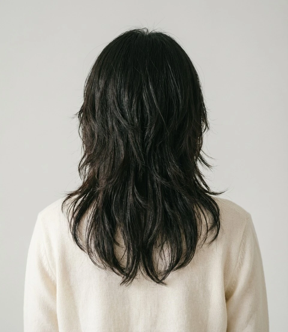 Korean Comma Hair back view