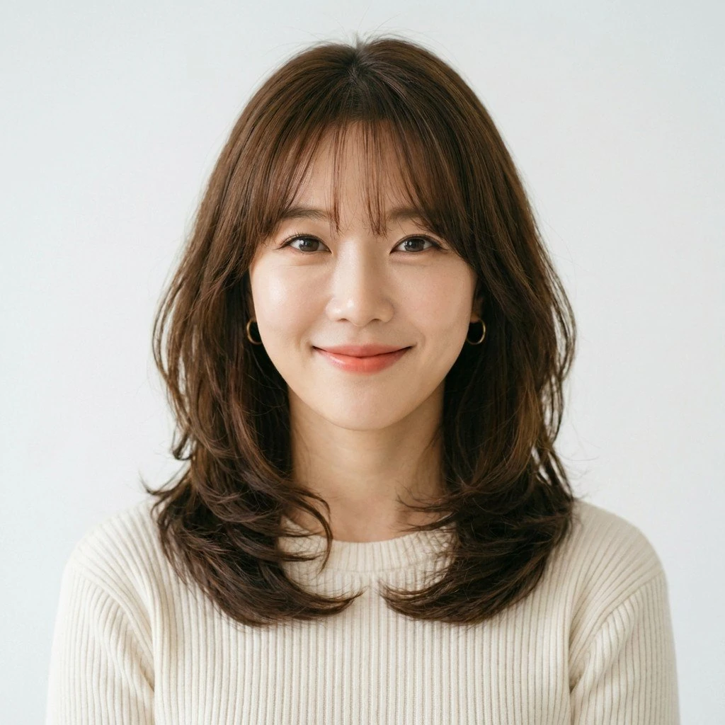 Natural Perm close up portrait