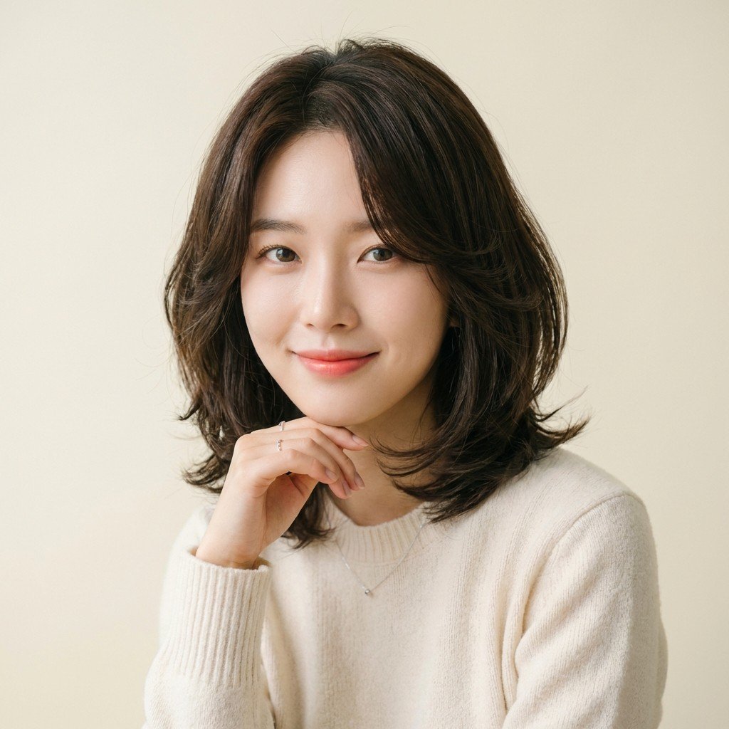 Natural Perm close up portrait