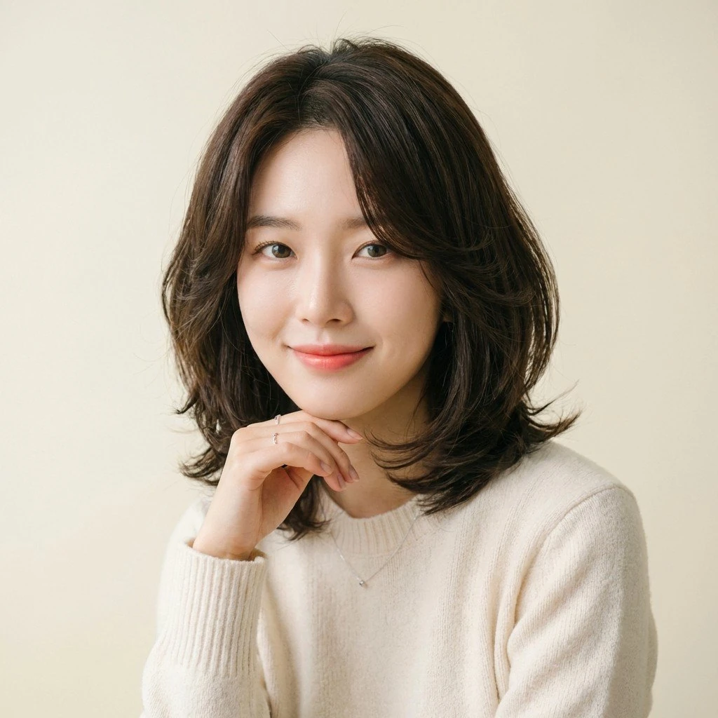 Natural Perm close up portrait