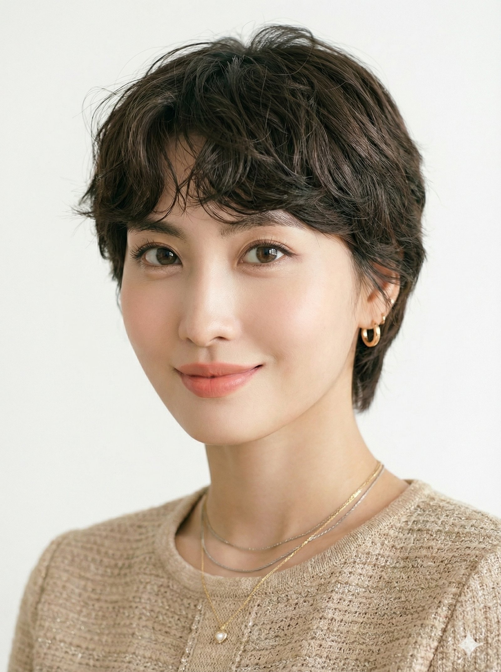 Natural Perm close up portrait