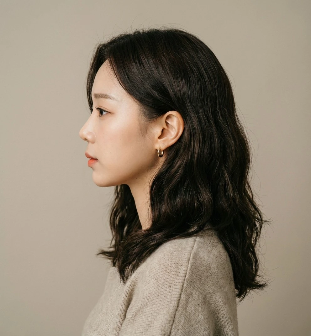 Korean Straight Perm side view